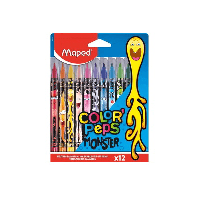 MAPED VIACFAREBNÁ FIXKY PLSTENÁ PEPS MONSTER 12ks DOVOLENKA