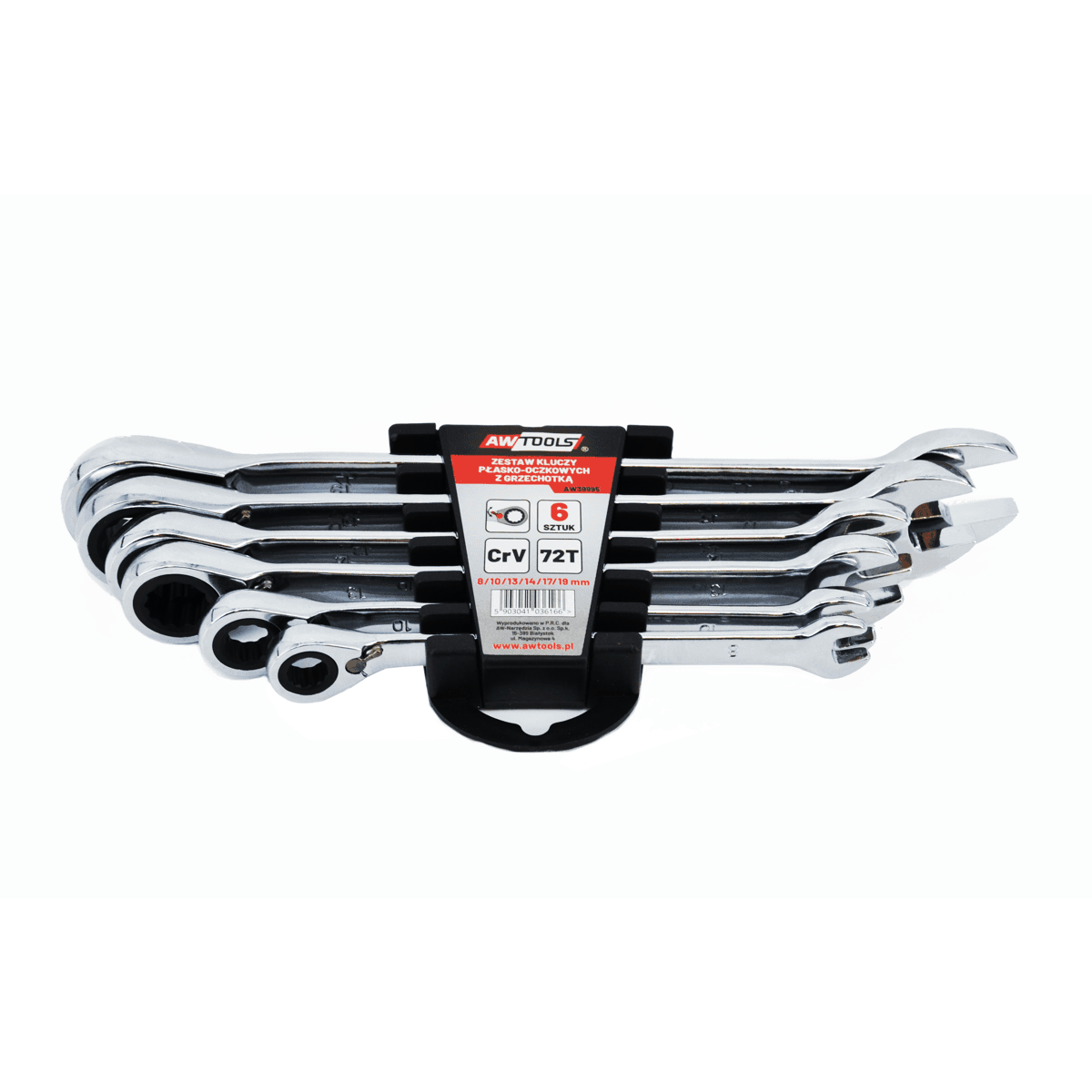 AWTOOLS OČKOPLOCHÉ KĽÚČE S HRKÁLKOU KOMPLET 6 ks 8-19mm