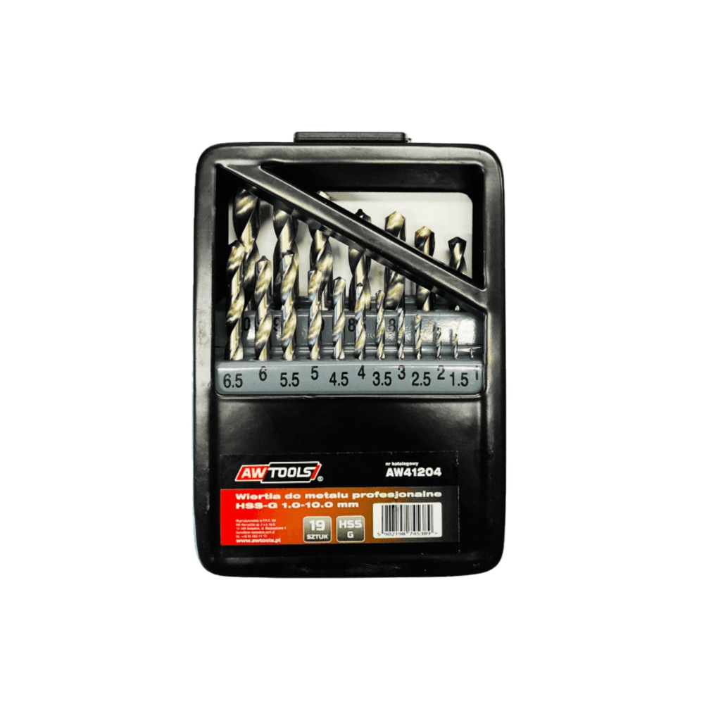 Vrtáky do kovu AWTools aw41204 1,0 - 10,0mm 19ks