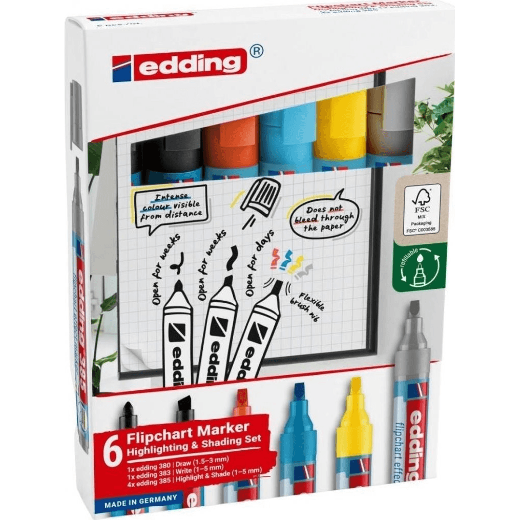 Viacfarebná fixka na papier Edding 6 ks