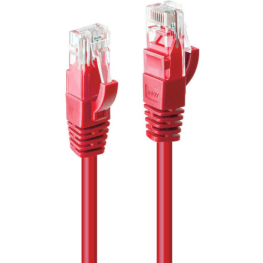 Lindy 48032 sieťový kábel Červená 1 m Cat6 U/UTP (UTP)