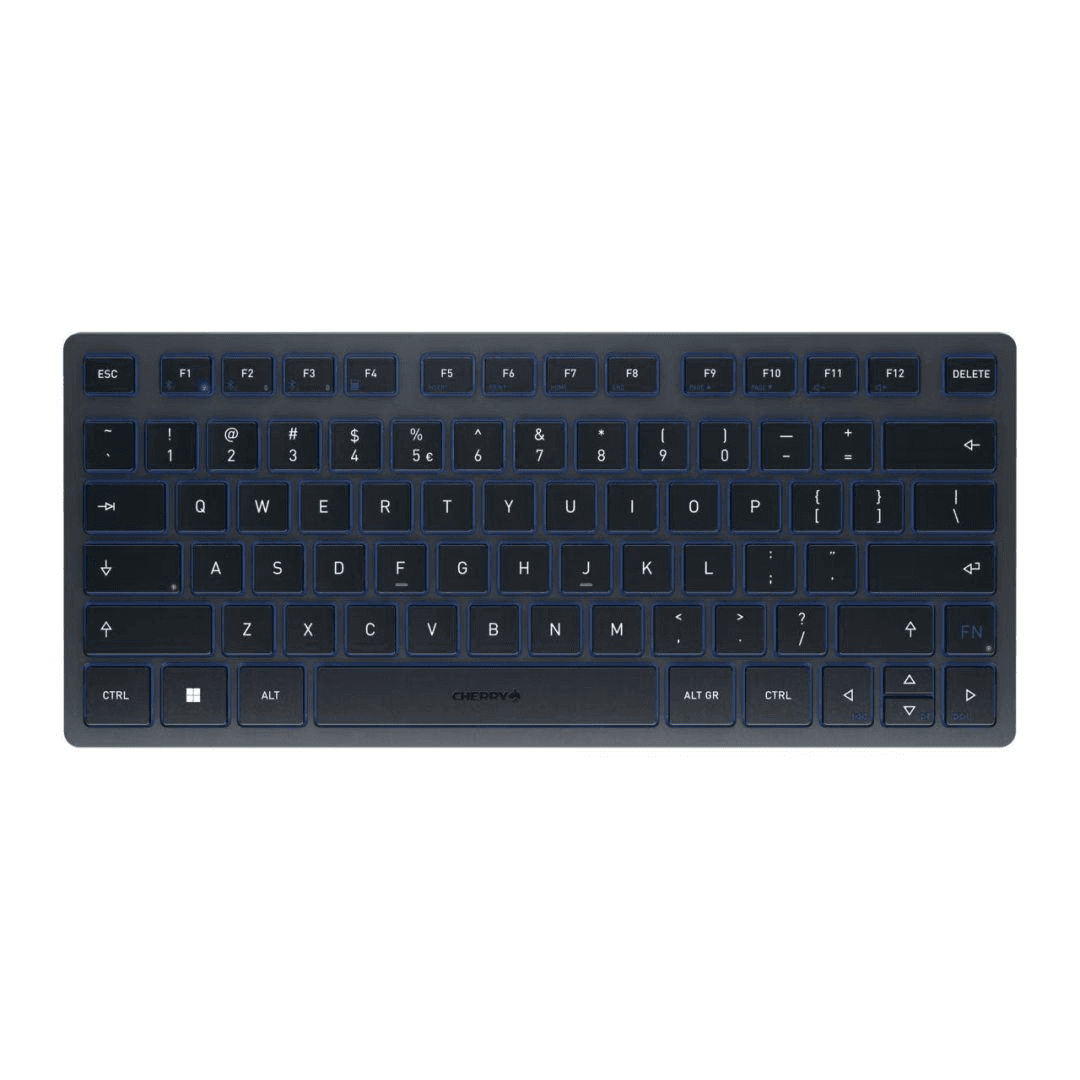 CHERRY KW 7100 MINI BT klávesnica Univerzálne Bluetooth QWERTY US International Modrá