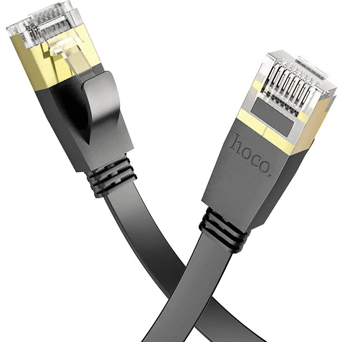 Kábel Hoco US07, Cat.6 RJ45 Gigabit Ethernet, plochý, 10 m, čierny