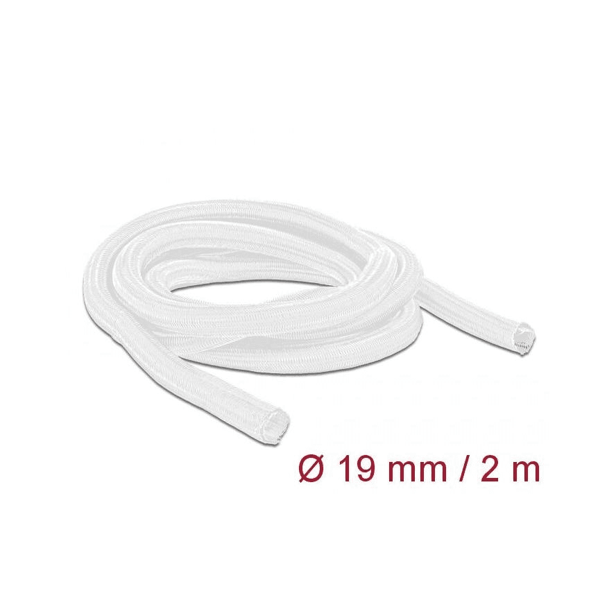 Samosvorná opletená hadica na káble 3 m x 19 mm, biela