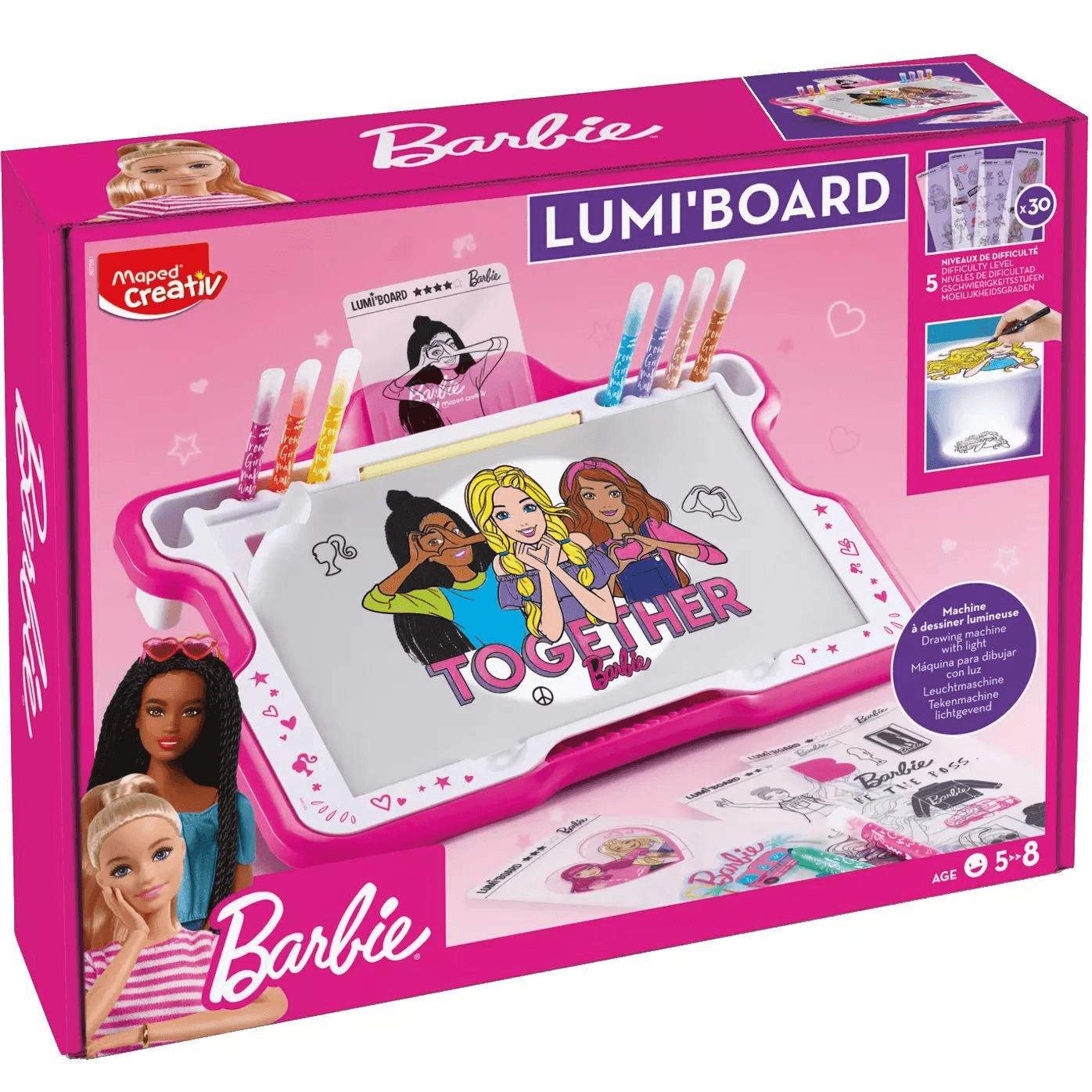 Podsvietená tabuľa MAPED LUMI BOARD Barbie