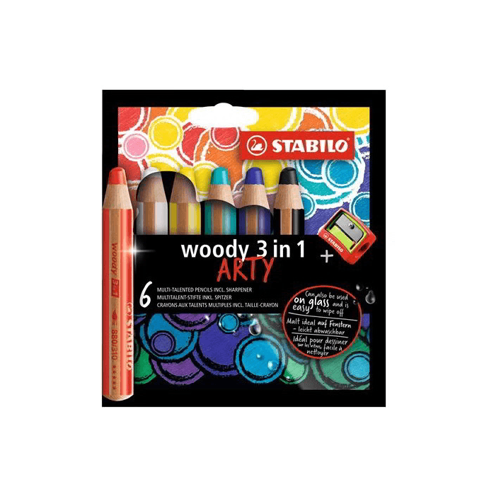 STABILO woody 3 in 1 ARTY Viacfarebný 6 kusov