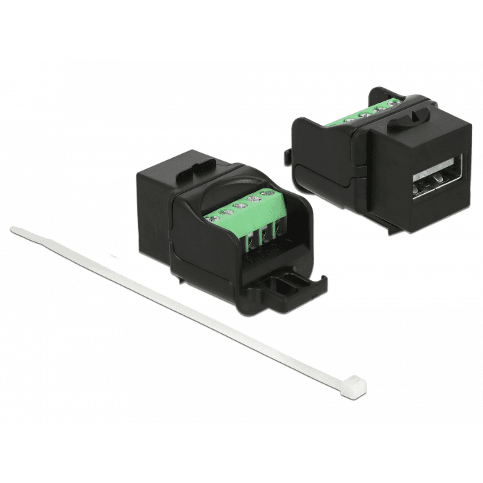 Keystone modul USB 2.0 A samica na svorkovnicu, čierny Delock 86386