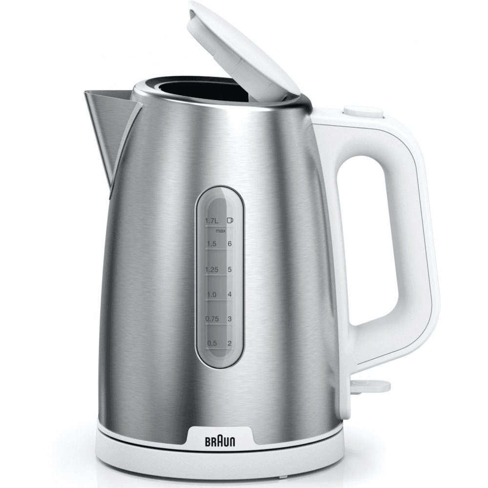Braun WK 1500 rýchlovarná kanvica 1,7 L 2200 W Nerezová oceľ, Biela