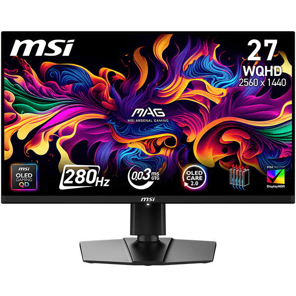 MSI MAG 271QP QD-OLED X28 LCD monitor 67,3 cm (26.5") 2560 x 1440 px Wide Quad HD Čierna