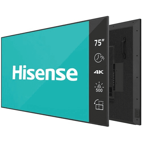 Hisense 75DM66D oznamovací displej 190,5 cm (75") LED Wi-Fi 500 cd/m² 4K Ultra HD Čierna Zabudovaný procesor Android 11 24/7