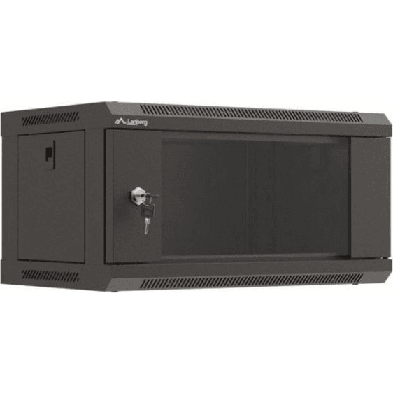 Inštalačná rack skriňa Lanberg závesná 19'' 4U 540x350 mm čierna
