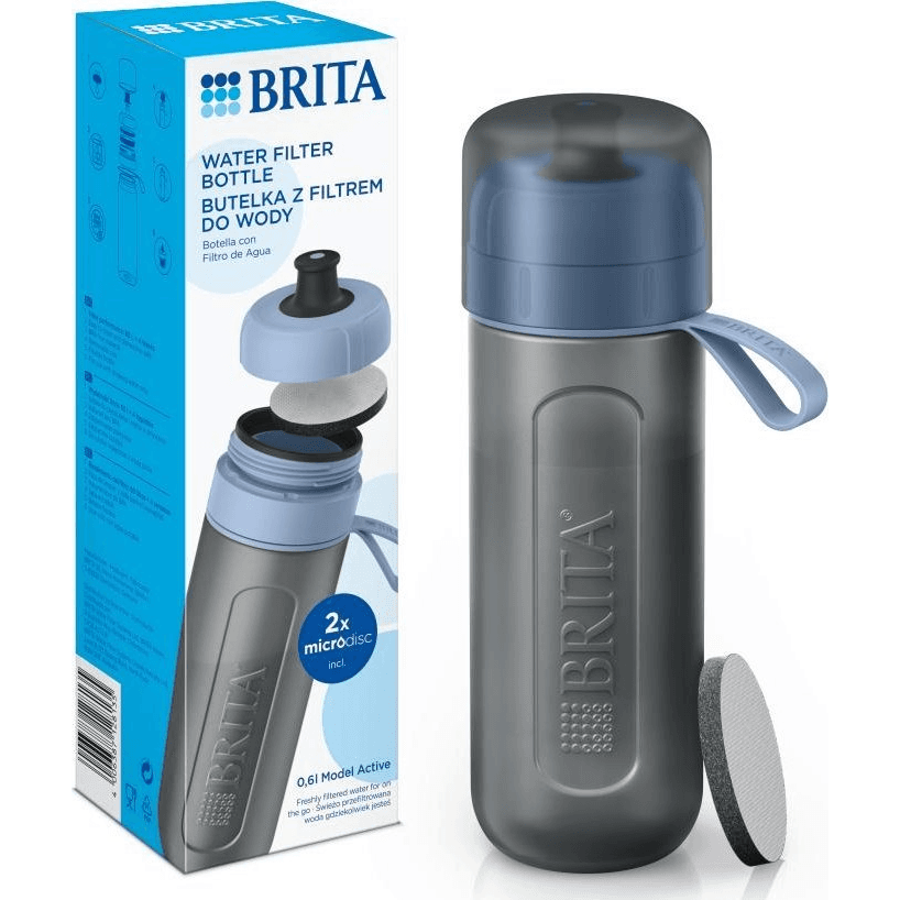 Brita fľaša s filtrom Active pastelová modrá + 2 filtre MicroDisc 600ml