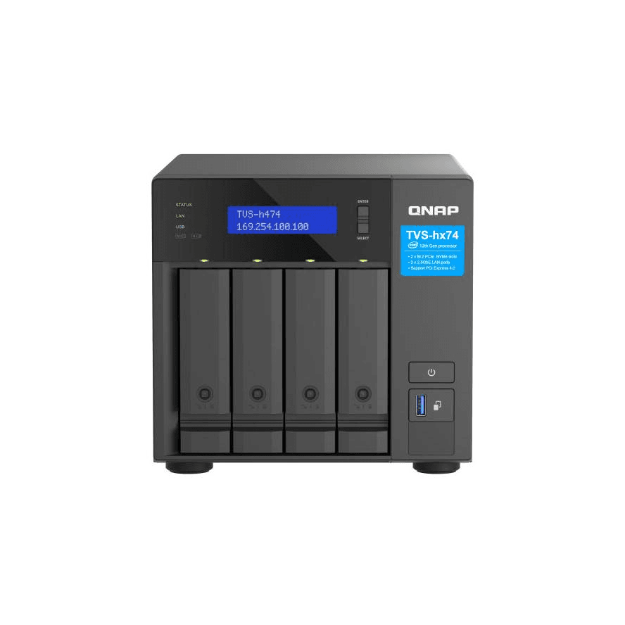 QNAP TVS-H474 NAS Tower Ethernet / LAN pripojenie Čierna G7400