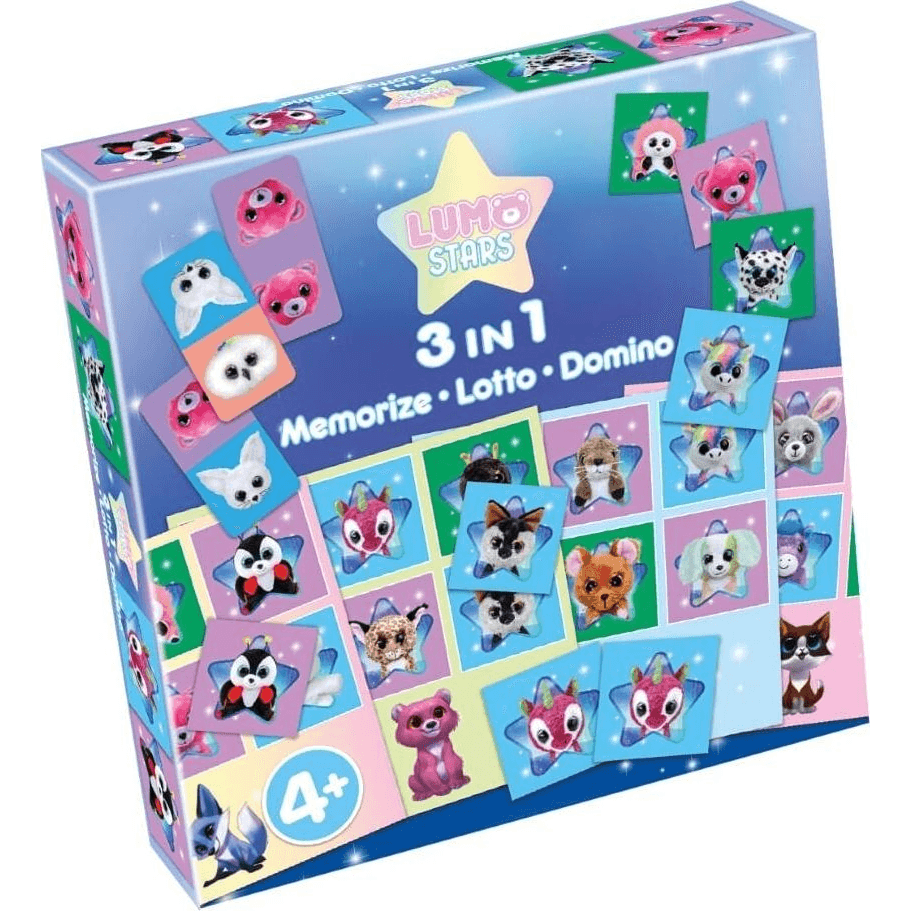 Tactic Lumo Stars 3-in-1 : Memo, Lotto, Domino Kartová hra Hľadanie zhody