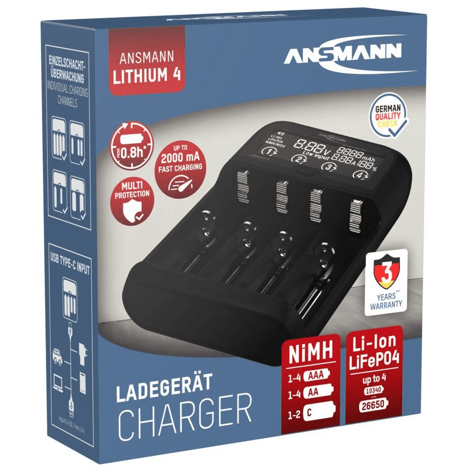 Nabíjačka Ansmann Lithium 4 pre Li-Ion AAA/AA 1001-0122