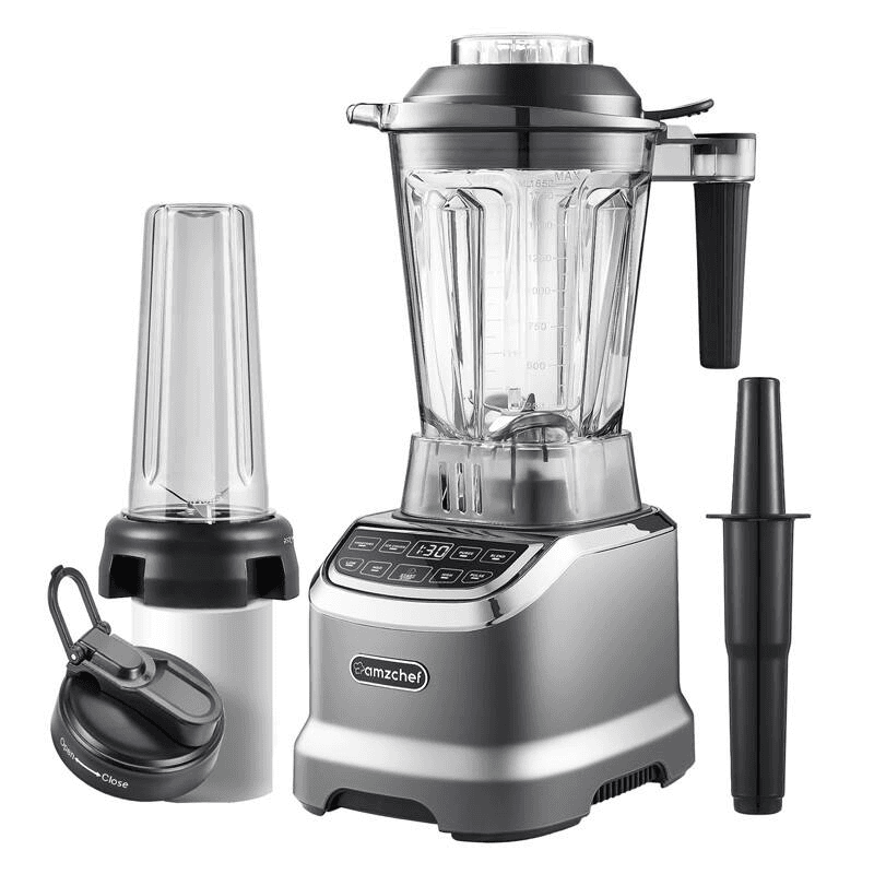 Pohárový mixér AMZCHEF 798038994353 1800 W strieborný/sivý