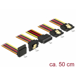 Napájací kábel SATA 15-pin samec na SATA 15-pin samica 50cm Delock 60149