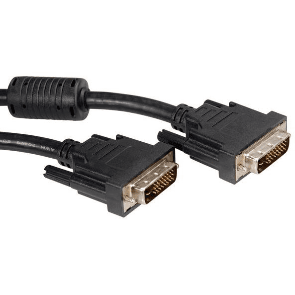 ROLINE DVI kábel, DVI-D(M) - DVI-D(M), Dual link, s feritmi, 1m