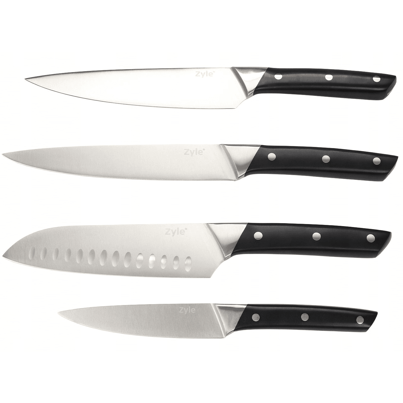 Sada Kuchynských Nožov Zyle 4ks Santoku Chef Steel