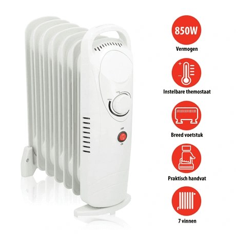 Olejový radiátor Alpina 850 W biely