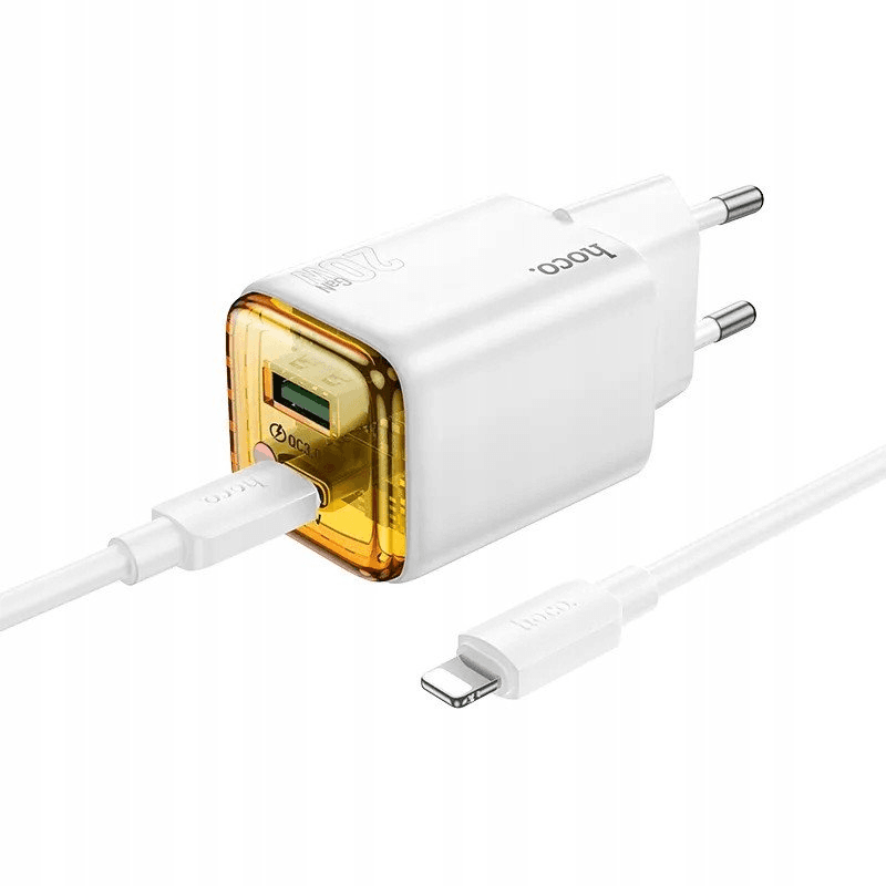 HOCO sieťová nabíjačka USB USB-C + kábel USB-C - Lightning PD QC3.0 3A 20W