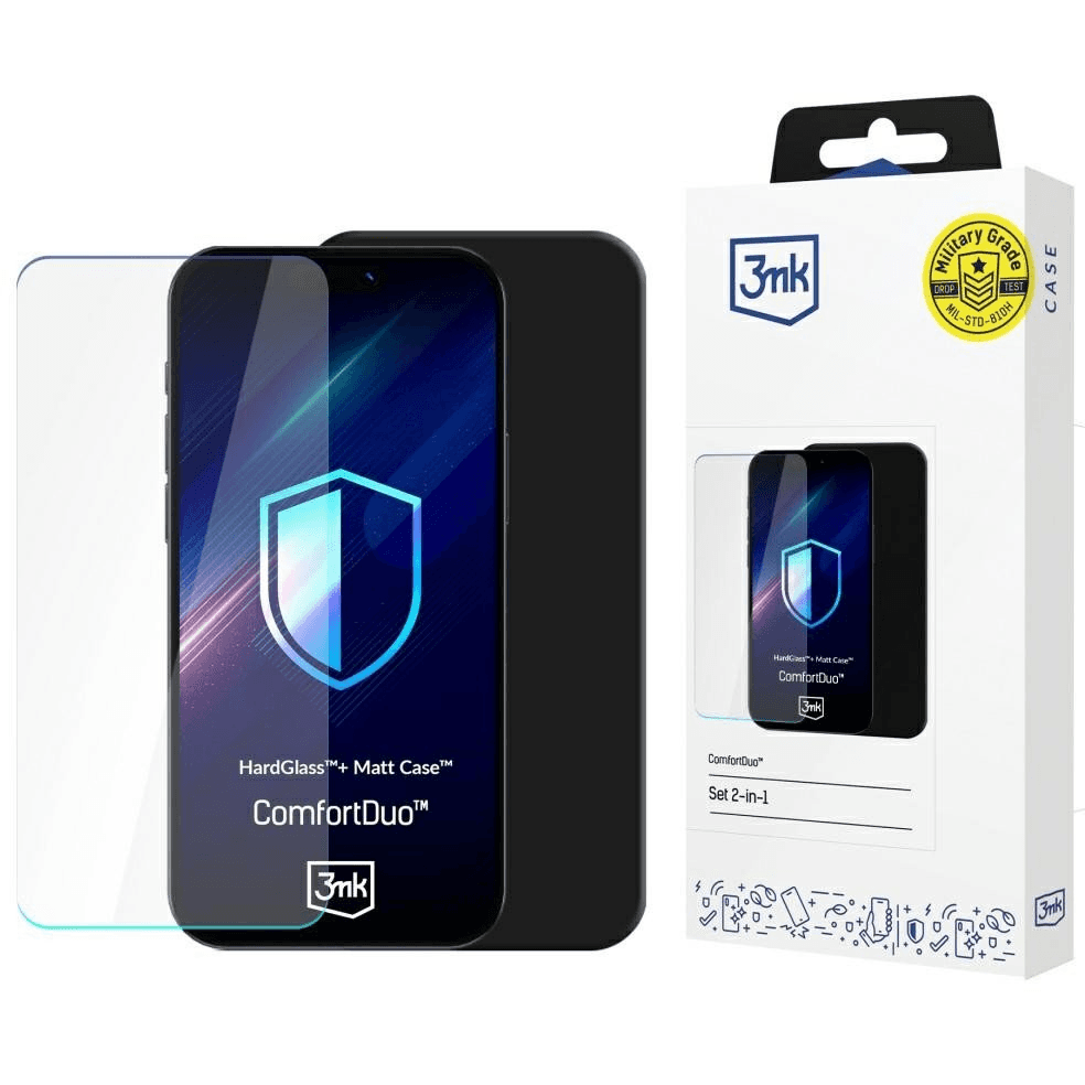 Sada Obal + Tvrdené Sklo pre Motorola Moto G34 5G, čierne kryt