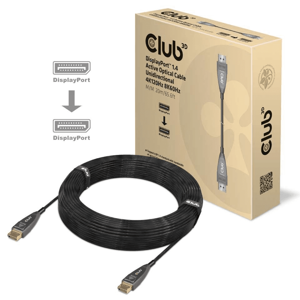 CLUB3D CAC-1079 DisplayPort kábel 20 m Čierna