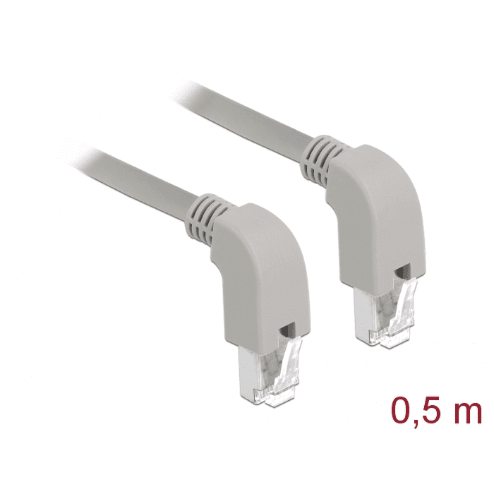 Sieťový kábel RJ45 Cat.5e SF/UTP zahnutý dole/dole 0,5m Delock 85858