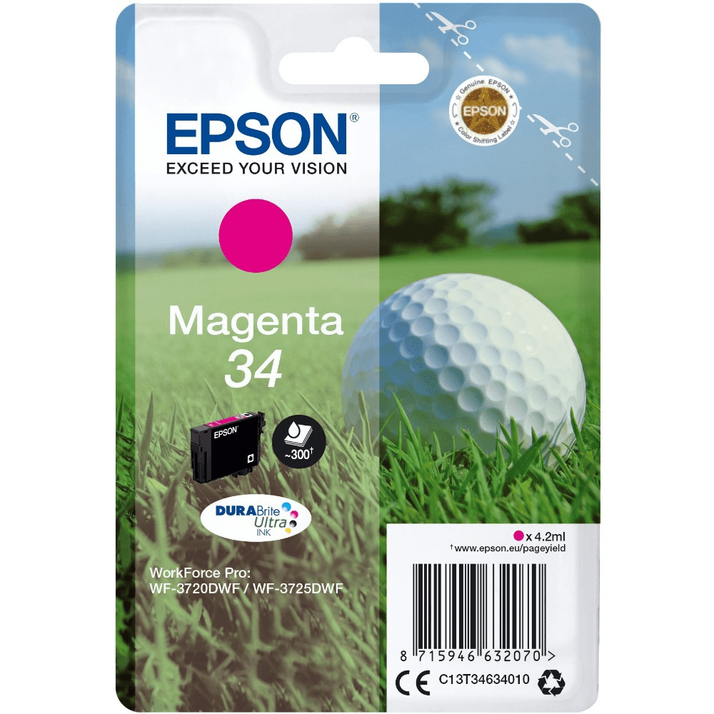 Epson Golf ball C13T34634010 atramentová náplň 1 kusov Originál Štandardná výťažnosť Purpurová