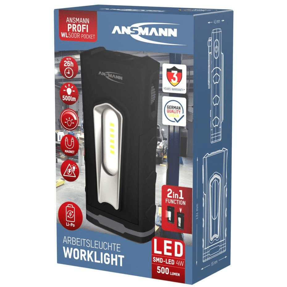 Dielenská lampa Ansmann WL500R 500lm akumulátorová
