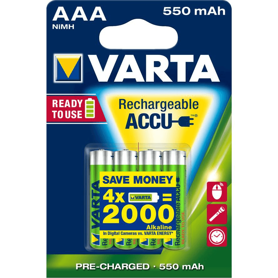Varta Ready2Use HR03 4pcs Nabíjateľná batéria AAA Nikel-Metal Hydrid (nimh)