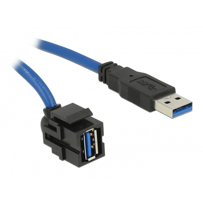 Keystone modul USB 3.0 A zásuvka 250° USB 3.0 A zástrčka 1.5m Delock 86011