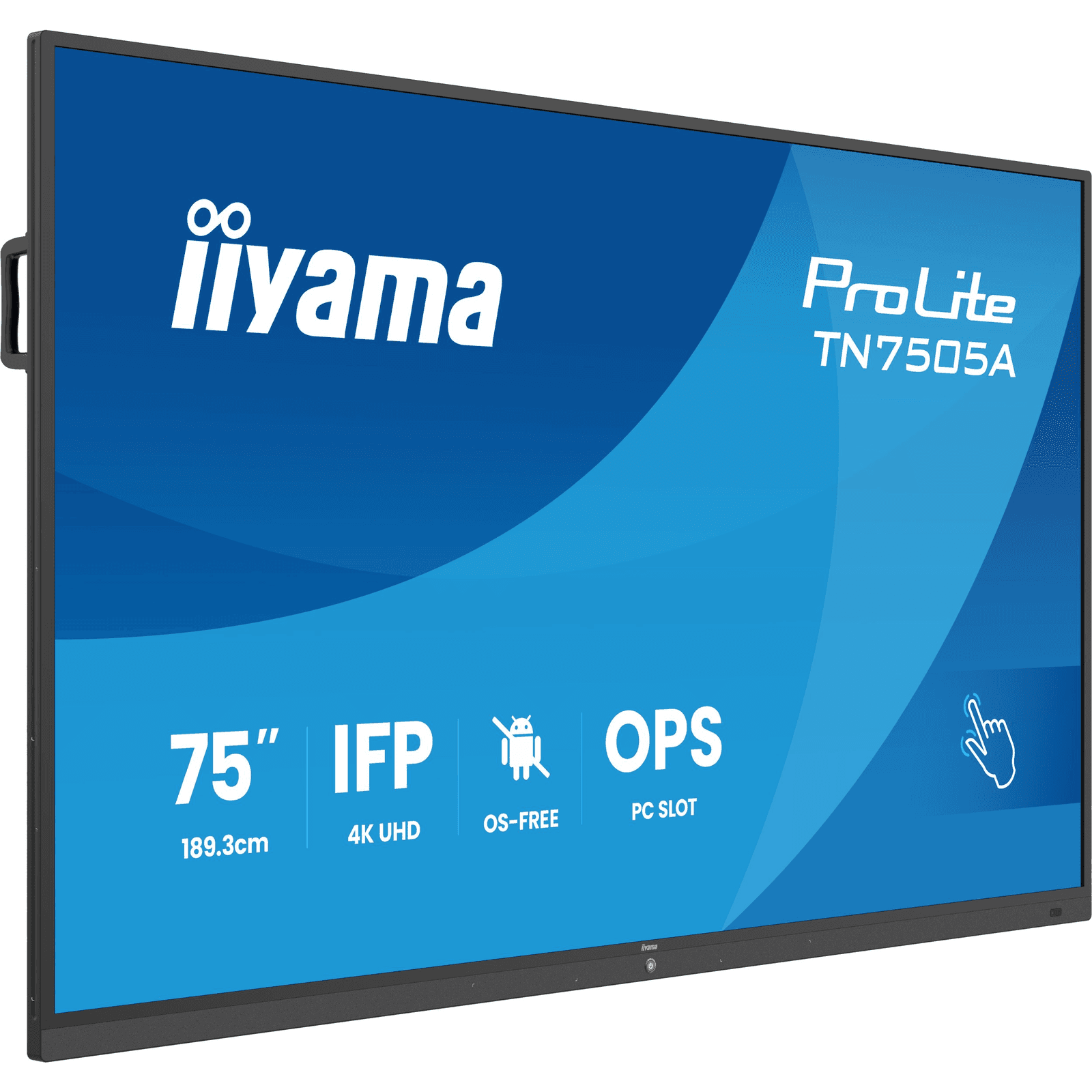 iiyama TN7505A-B1AG oznamovací displej Interaktívny plochý panel 189,3 cm (74.5") 500 cd/m² 4K Ultra HD Čierna Dotyková obrazovka