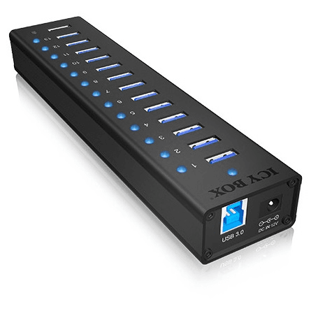 ICY BOX IB-AC6113 USB 3.2 Gen 1 (3.1 Gen 1) Type-B 5000 Mbit/s Čierna