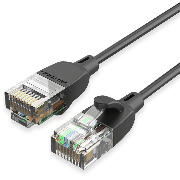 SIEŤOVÝ KÁBEL VENTION CAT.6A UTP 5M ČIERNY IBIBJ 10 Gb/s