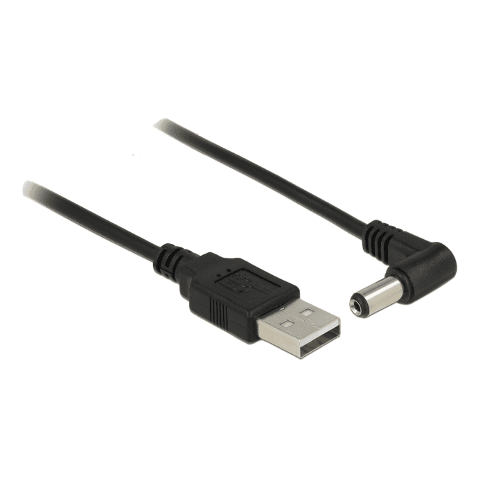 Delock napájací kábel USB > DC 5.5 x 2.1 mm samec 90° 1.5 m
