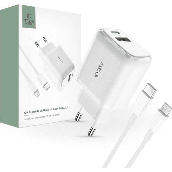 Sieťová Nabíjačka 4kom 20W USB-C / Apple Lightning biela
