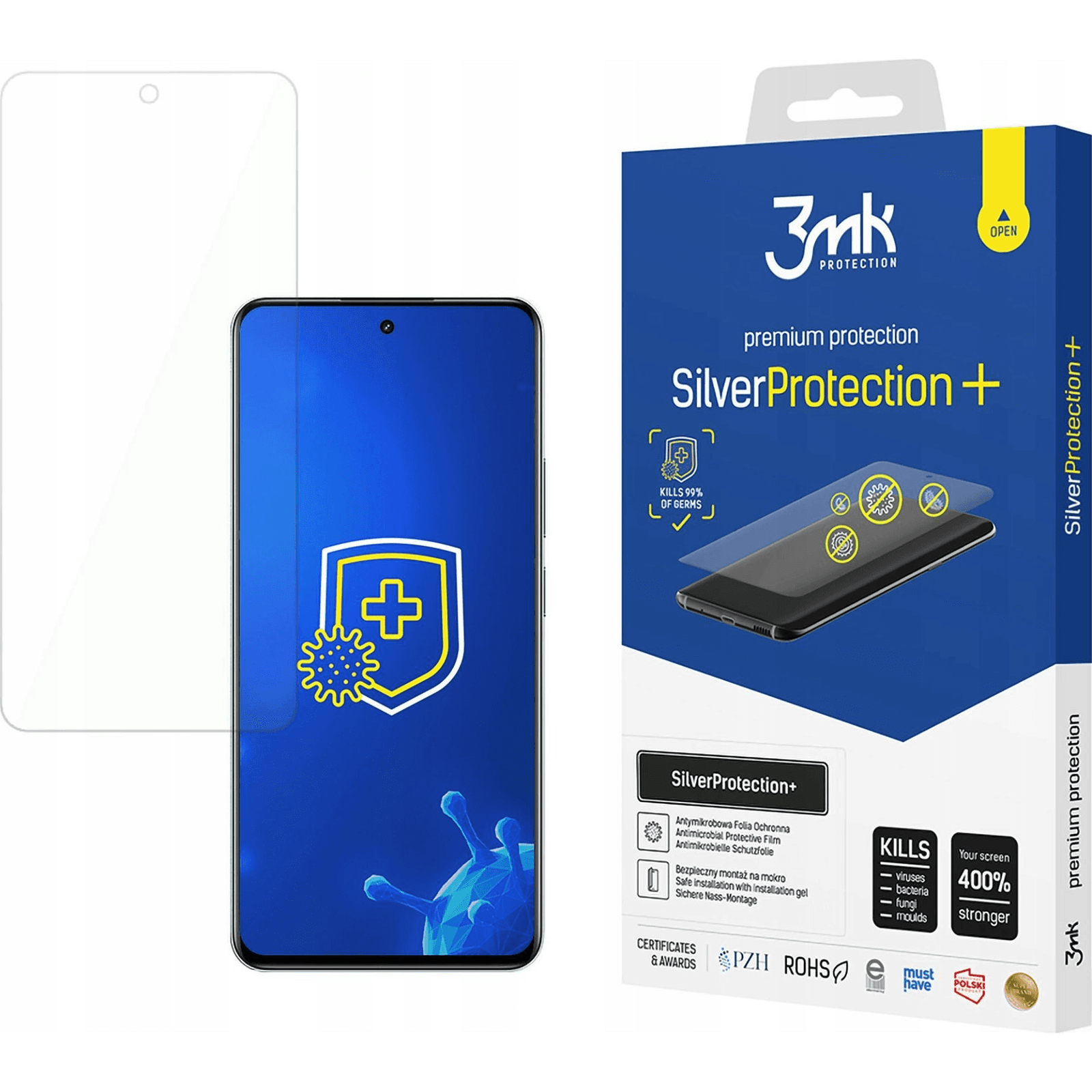 Antimikrobiálna ochranná fólia pre Realme 12+ 5G 3mk SilverProtection+