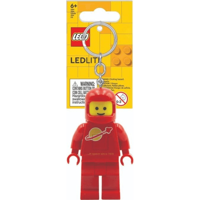 LEGO BATERKA KĽÚČENKA FIGÚRKA ASTRONAUTA SPACE CLASSIC RED 2xLED LGL-KE10HR