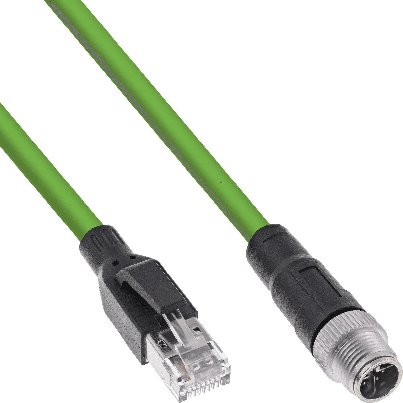 InLine 40603 kábel pre snímače a akčné členy 3 m M12 RJ-45 Zelená