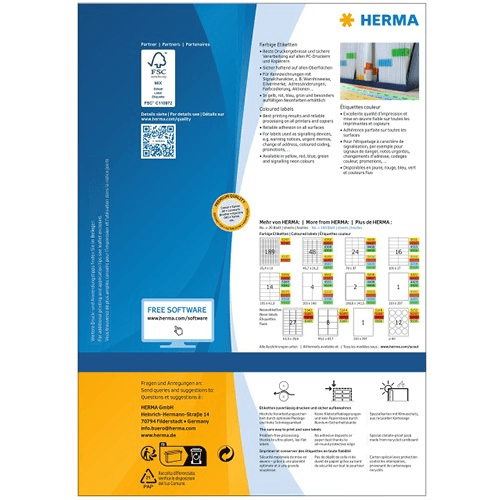 Herma 4558 farebných etikiet Din A4 (105 x 42,3