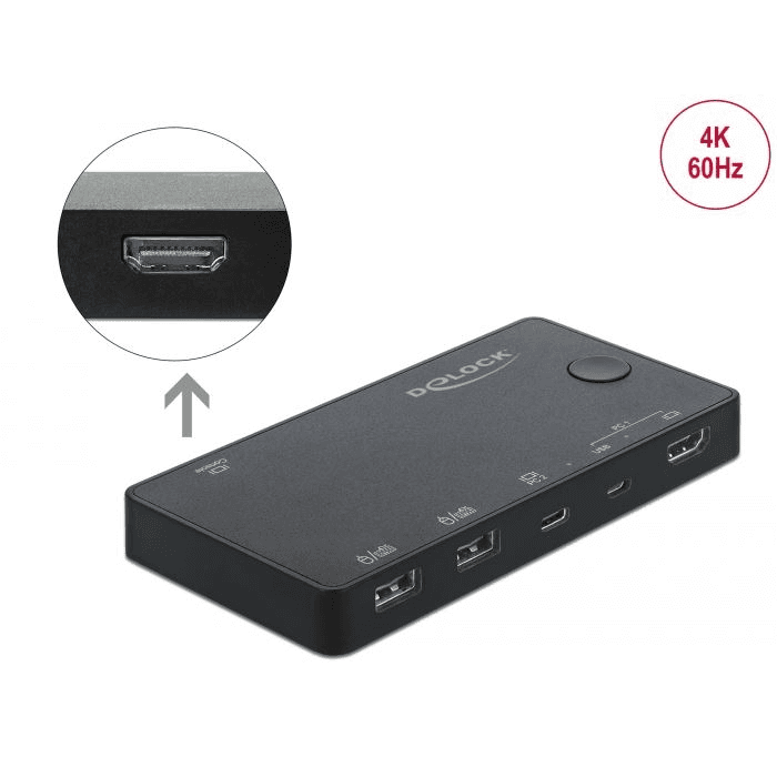 DELOCK HDMI / USB-C KVM SWITCH 4K 60 HZ USB 2.0