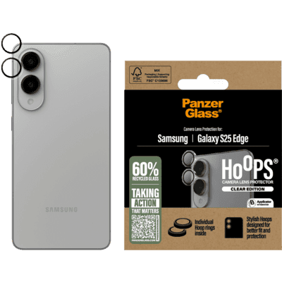PanzerGlass ® Hoops® Transparent Camera Lens Protector Samsung S25 Edge Číra ochranná fólia na displej 1 kusov