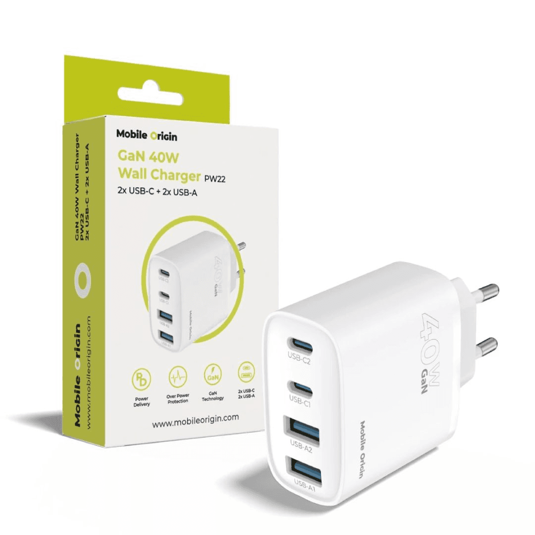 Nabíjačka pre smartfóny Mobile Origin GaN Wall Charger PW22 - 2x 40W