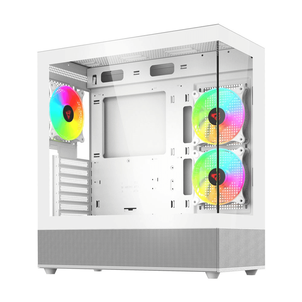 Počítačová skriňa SAVIO SIGMA X1 WHITE Midi Tower ATX 3x Fan 120mm ARGB b