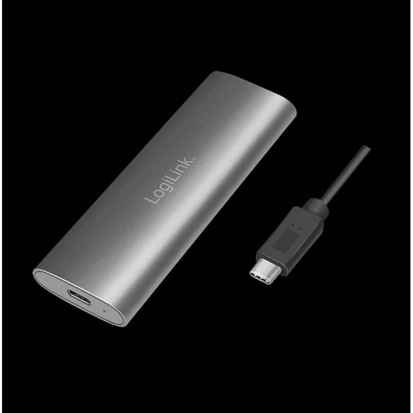 LogiLink Box pre SSD M.2 USB 3.2 Gen2x1 NVMe a SATA, Strieborná
