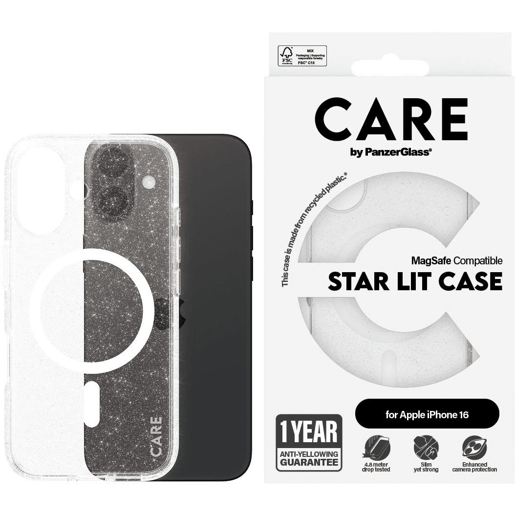 PanzerGlass CARE by PG White MagS iPhone16 6.1 puzdro na mobilný telefón Ochranný obal Priehľadná