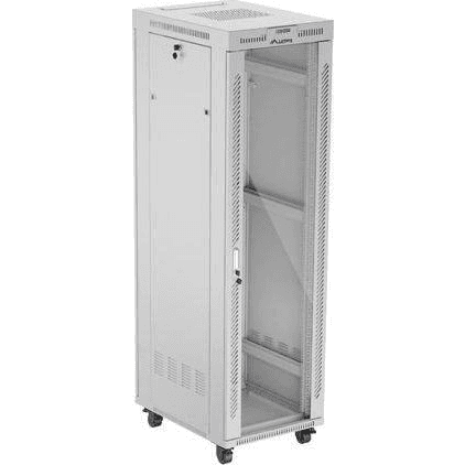 LANBERG Stojanový rack 19'' 42U 600x800 sivý, sklenené dvere, flat pack