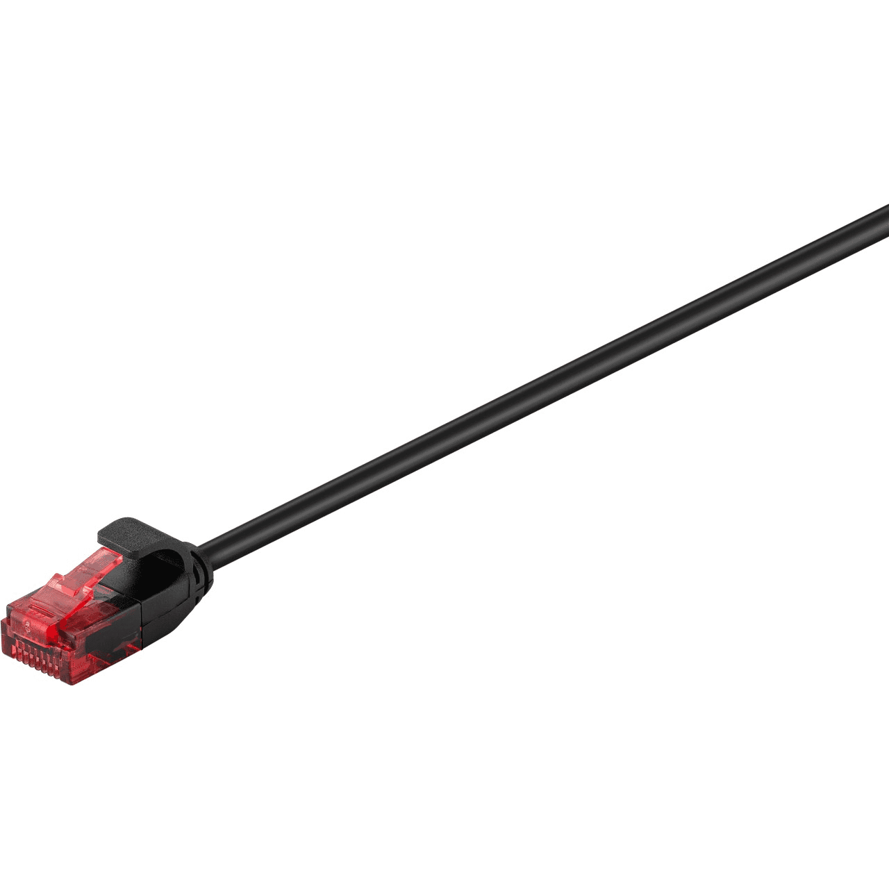 Kábel krížový patchcord netienený slim CAT 6 U/UTP čierny 0.15m Goobay