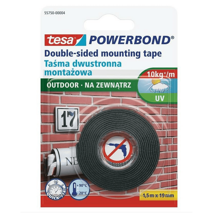 Obojstranná lepiaca páska montážna Tesa 19 mm x 1,5 m vodeodolná penová